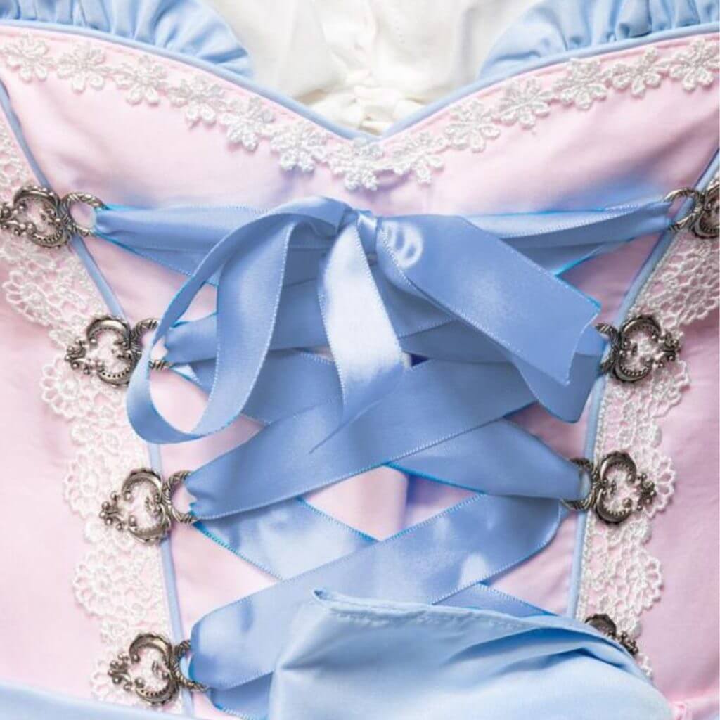 Dirndl Rosa Vergrößerung von Mieder mit Schnürung