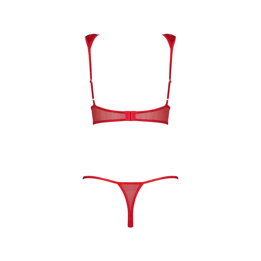 Exclusives BH-Set Damen rot ohne Model Rückansicht