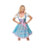 Hellblaues Dirndl mit zarten Rosa-Akzenten Frontansicht