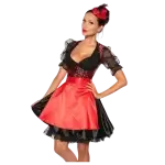 Schwarz rotes Dirndl Frontansicht