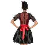 Schwarz rotes Dirndl mit roter Schleife im Rücken Rückenansicht